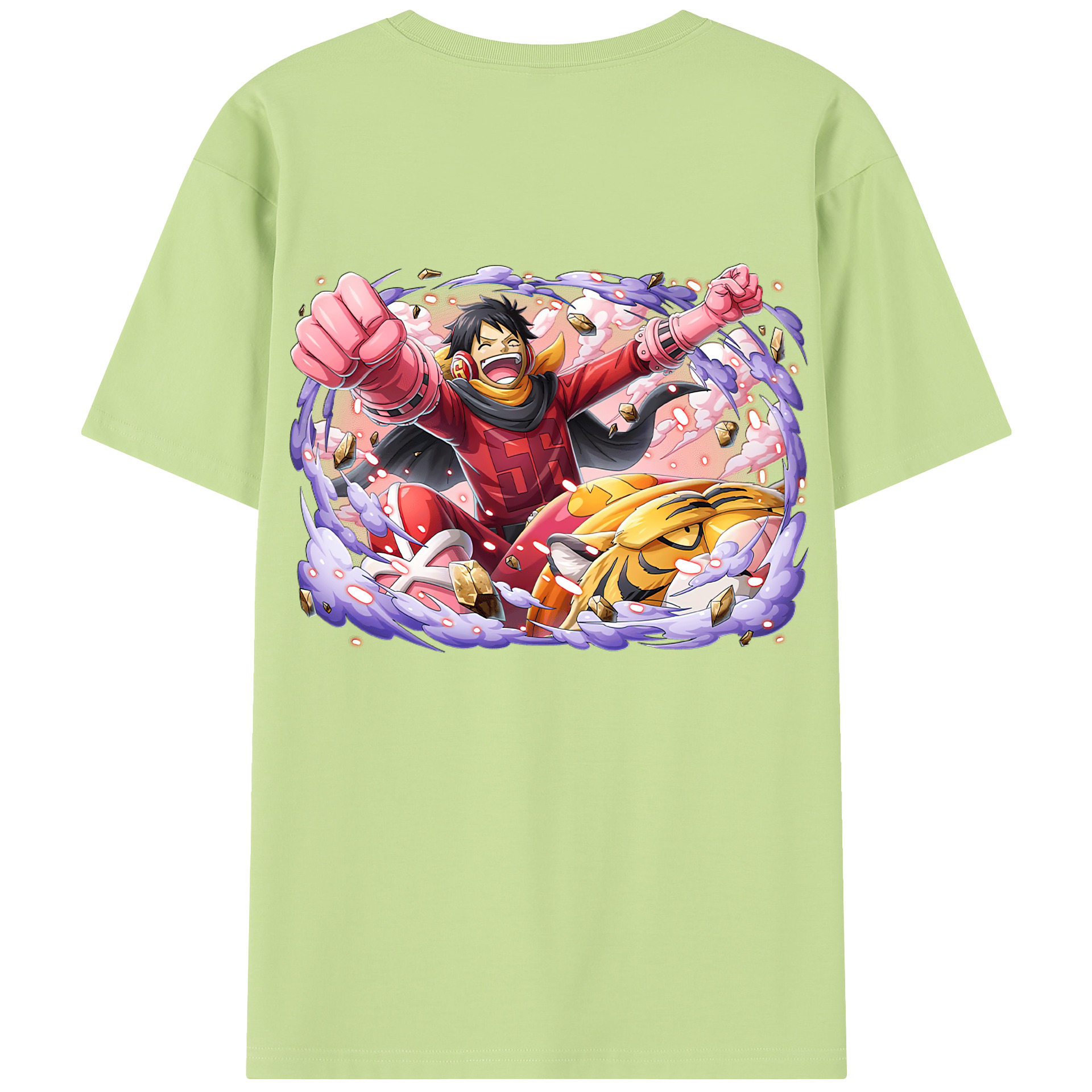 ワンピース モンキー・D・ルフィ ONE PIECE Monkey D. Luffy 綿100％半袖Tシャツ（背面プリント）